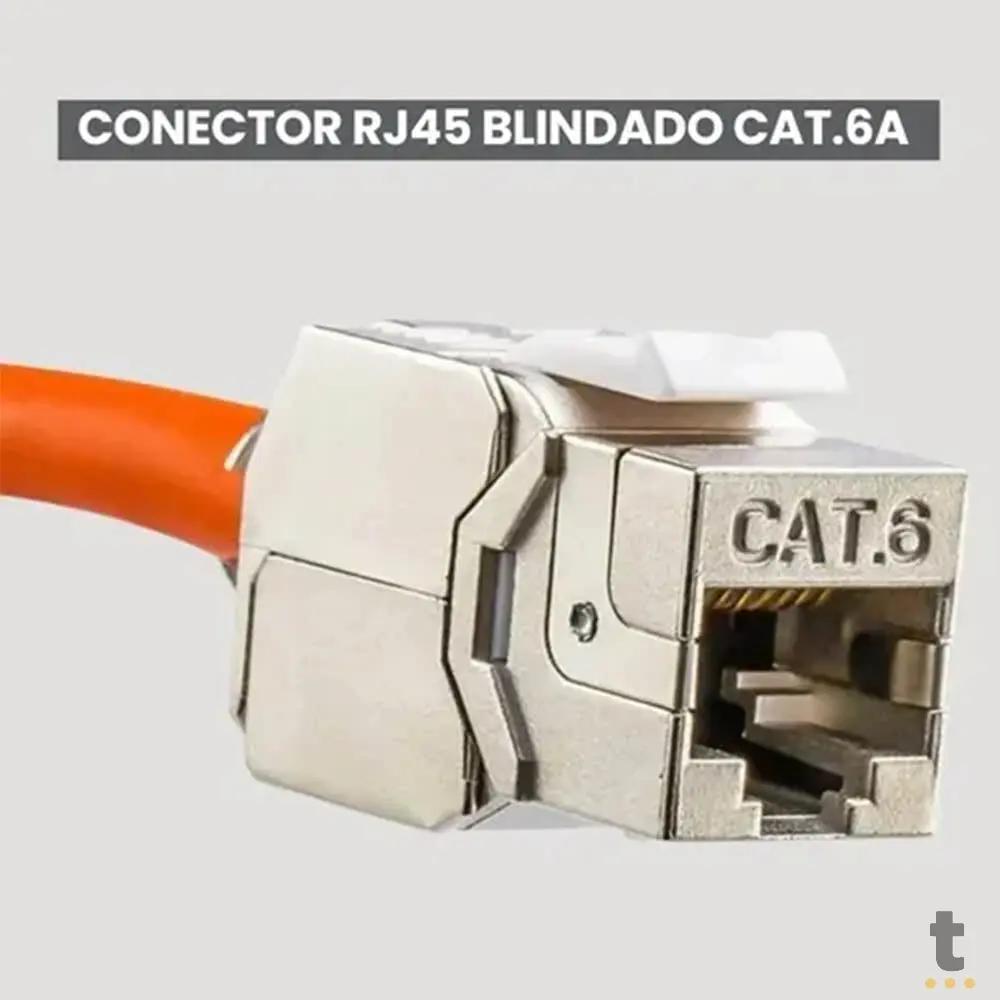 Conector Femea Keystone Rj45 Cat6 Blindado Truedata