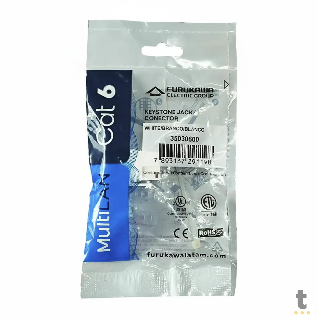 Conector Femea Keystone Rj45 Cat6 Multilan Furukawa Truedata