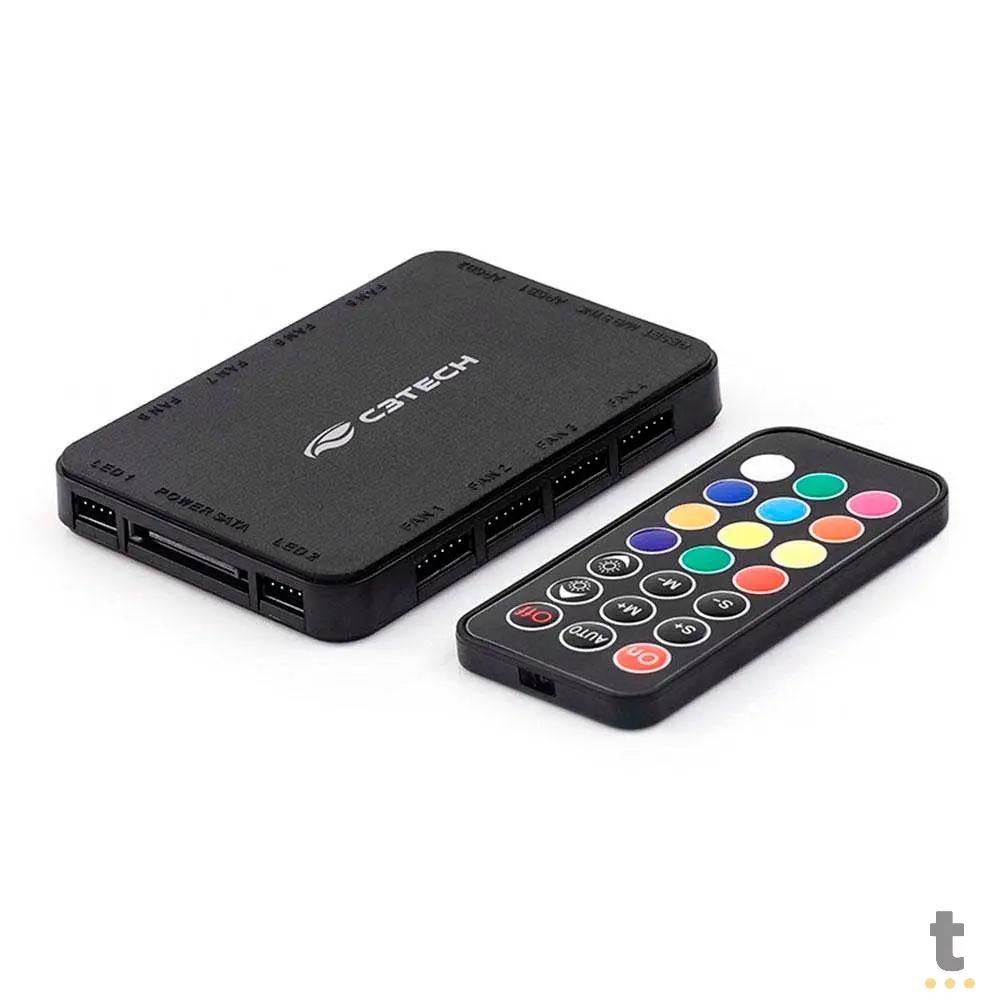 Controlador de Fan ARGB C3Tech C/ Controle Remoto - FH-100BK Truedata