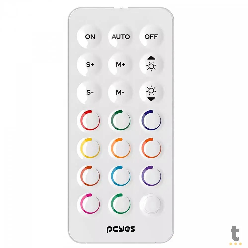 Controlador de Fans PCYes Light Core C/ Controle Remoto 9 Portas PWM + ARGB Branco - PELC9PGBR Truedata