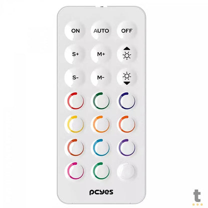 Controlador de Fans PCYes Light Core C/ Controle Remoto 9 Portas PWM + ARGB Branco - PELC9PGBR Truedata