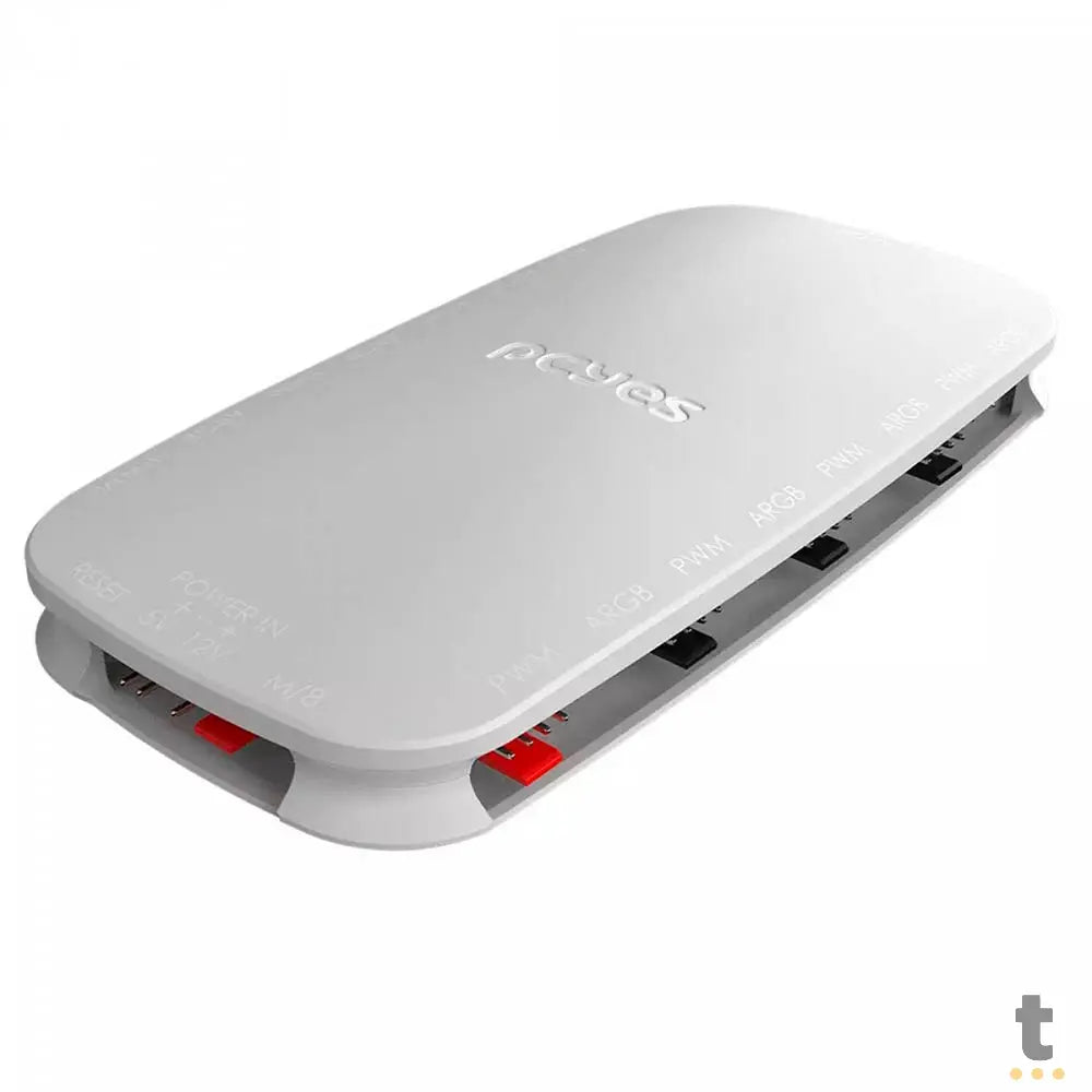 Controlador de Fans PCYes Light Core C/ Controle Remoto 9 Portas PWM + ARGB Branco - PELC9PGBR Truedata