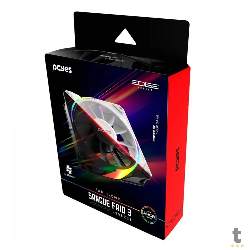 Cooler Fan Para Gabinete PCYes Sangue Frio 3 ARGB Black Vulcan Reverse 120mm - ARGBRVSF3BR Truedata