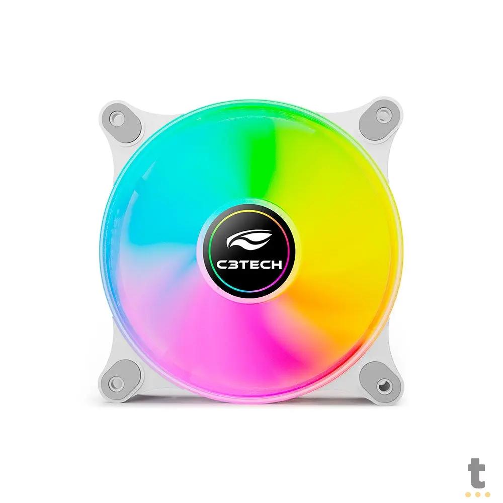 Cooler Fan para Gabinete C3Tech Led RGB 120mm Branco - F9-L160WH Truedata