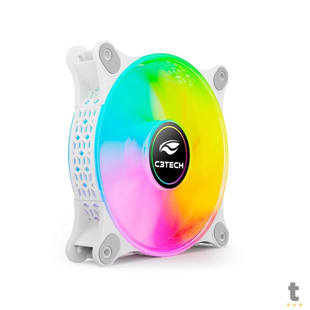 Cooler Fan para Gabinete C3Tech Led RGB 120mm Branco - F9-L160WH Truedata