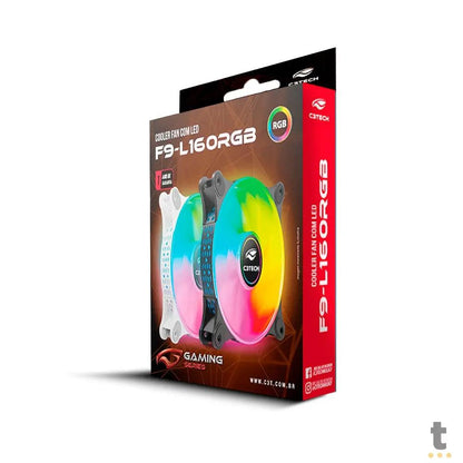 Cooler Fan para Gabinete C3Tech Led RGB 120mm Branco - F9-L160WH Truedata