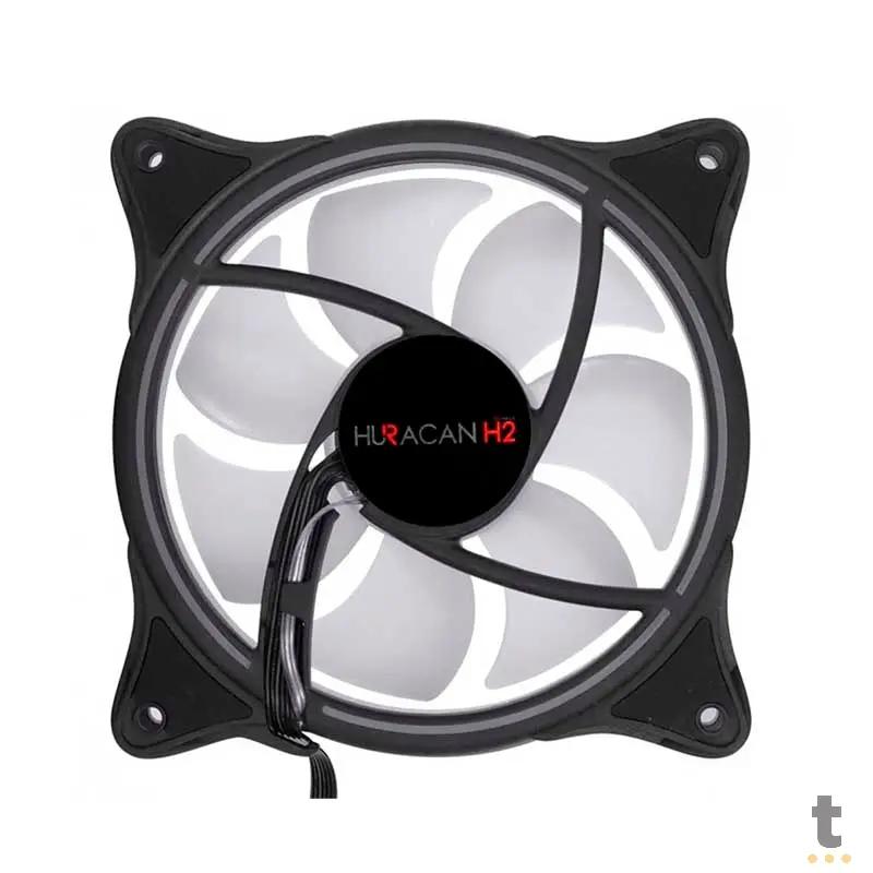 Cooler Fan para Gabinete PCYes Huracan H2 Led RGB 120mm 06 Pinos - PH2RGB120 Truedata