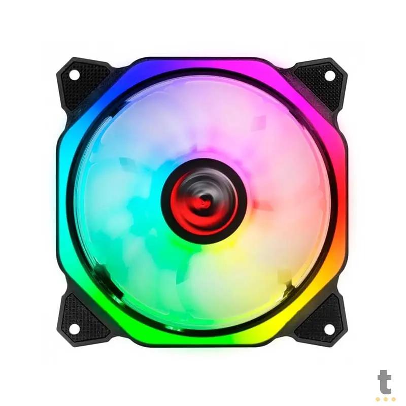 Cooler Fan para Gabinete PCYes Huracan H3 Led RGB 120mm 06 Pinos - PH3RGB120 Truedata