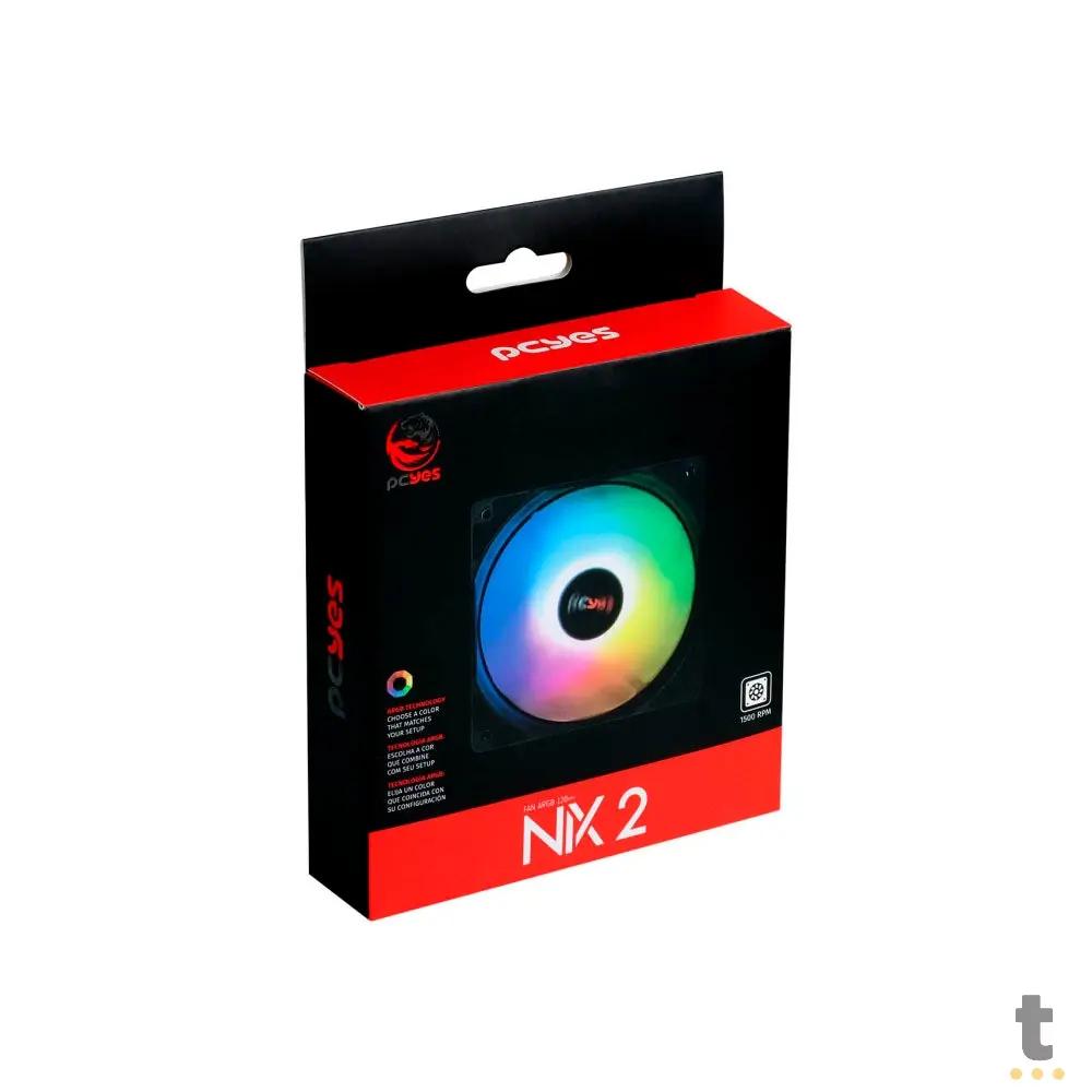 Cooler Fan para Gabinete PCYes Nix 2 ARGB 120mm 03 Pinos - FGNIX2 Truedata