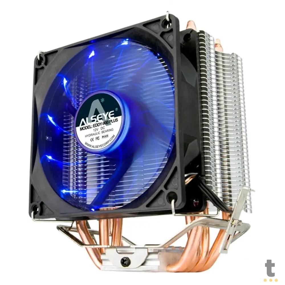 Cooler Para Processador Universal Alseye Eddy 90B Plus Led Azul - EDDY-90B-PLUS Truedata