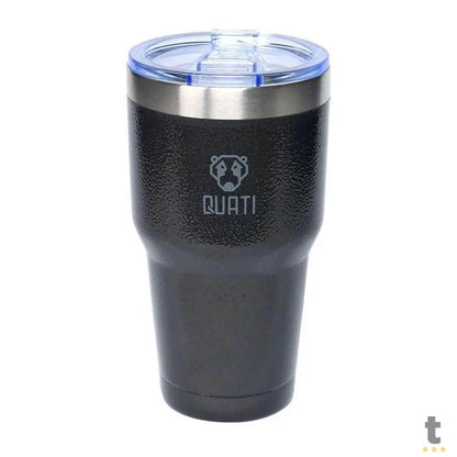 Copo Termico Isolado a Vacuo Quati Com Tampa 725ml Preto - CPCR725 Truedata