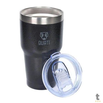 Copo Termico Isolado a Vacuo Quati Com Tampa 725ml Preto - CPCR725 Truedata