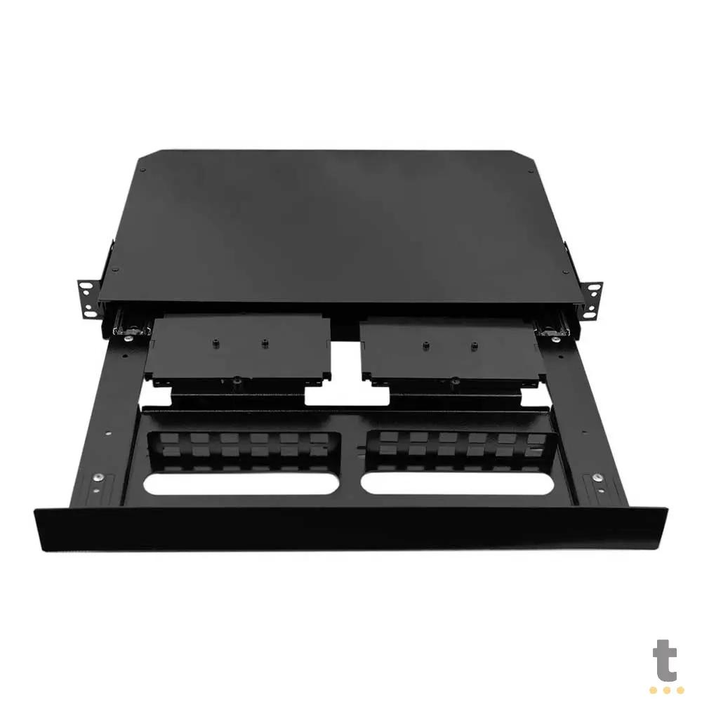 DIO Gaveta 1U 19" 24FO SC Preto C/ 2 Bandejas Flexmedia - DIO/24 SC Truedata