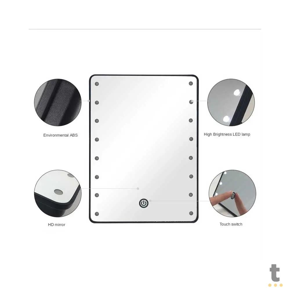 Espelho de Mesa Para Maquiagem Com 16 Luzes de Led Reguláveis Truedata