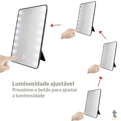Espelho de Mesa Para Maquiagem Com 16 Luzes de Led Reguláveis Truedata