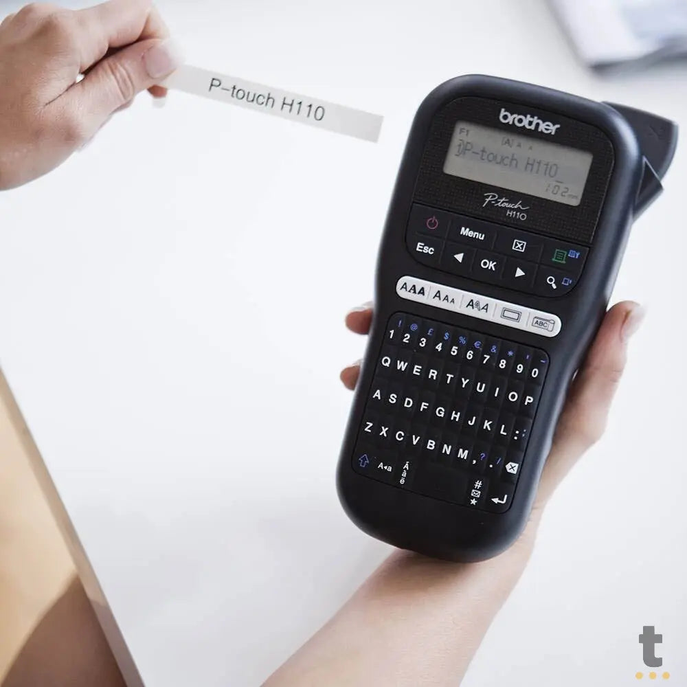 Etiquetadora Rotulador Portátil Brother PT-H110 Preta - PTH110BK - Fita TZe Truedata