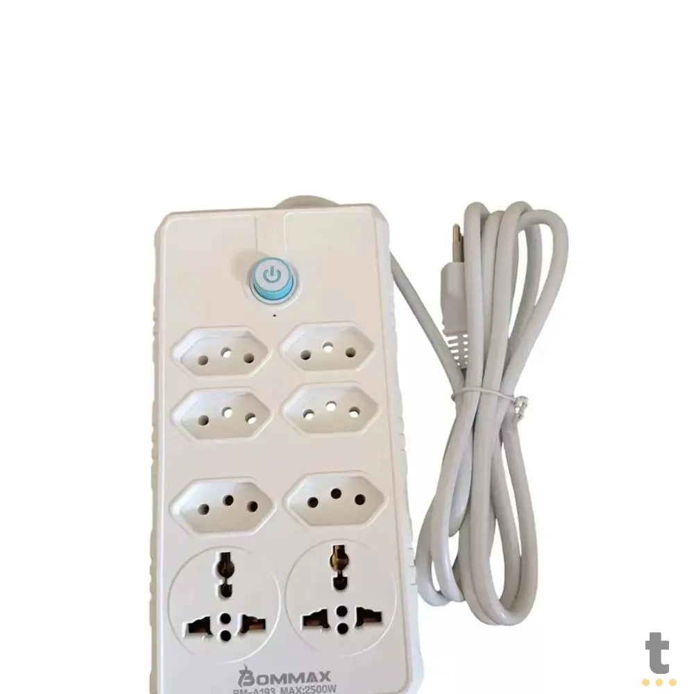 Extensão C/ 6 Tomadas Padrão BR + 4 Tomadas Padrão Universal 2500W Bommax 2mts - BM-A193 Truedata