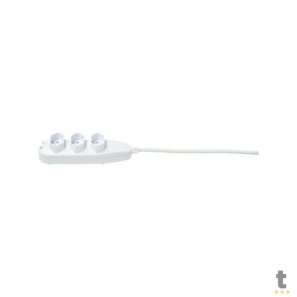 Extensão Elétrica 3 Tomadas 10A 5mt Bivolt Branca Intelbras - EXT 3003 Truedata