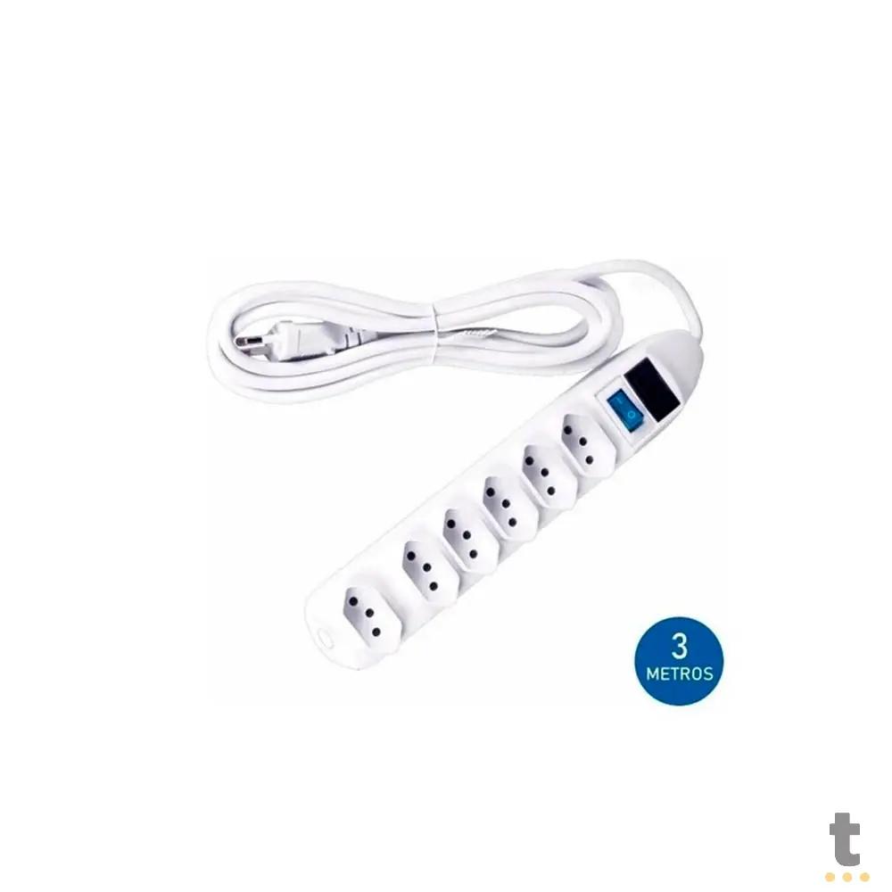 Extensão Filtro de Linha C/ 6 Tomadas C/ Fusível Knup 3mts - SL7606-3M Truedata