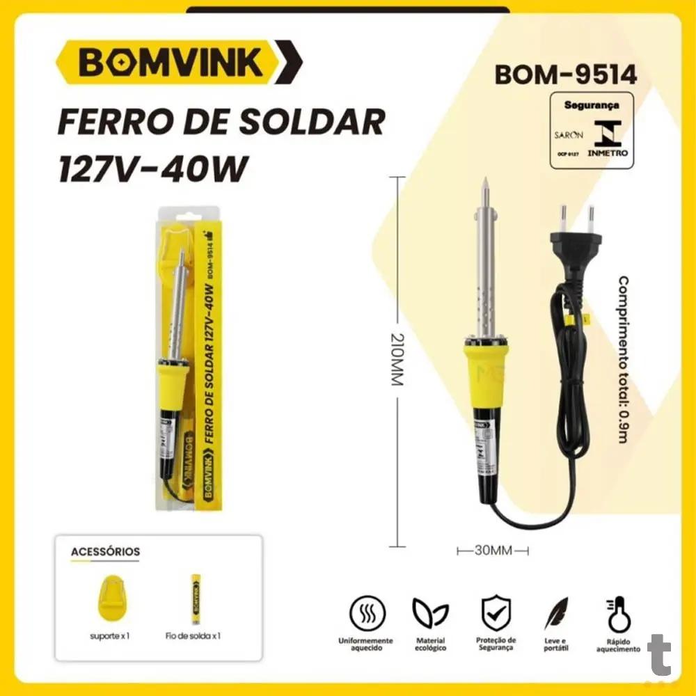 Ferro de Solda BomVink 40W 127V - BOM-9514 Truedata