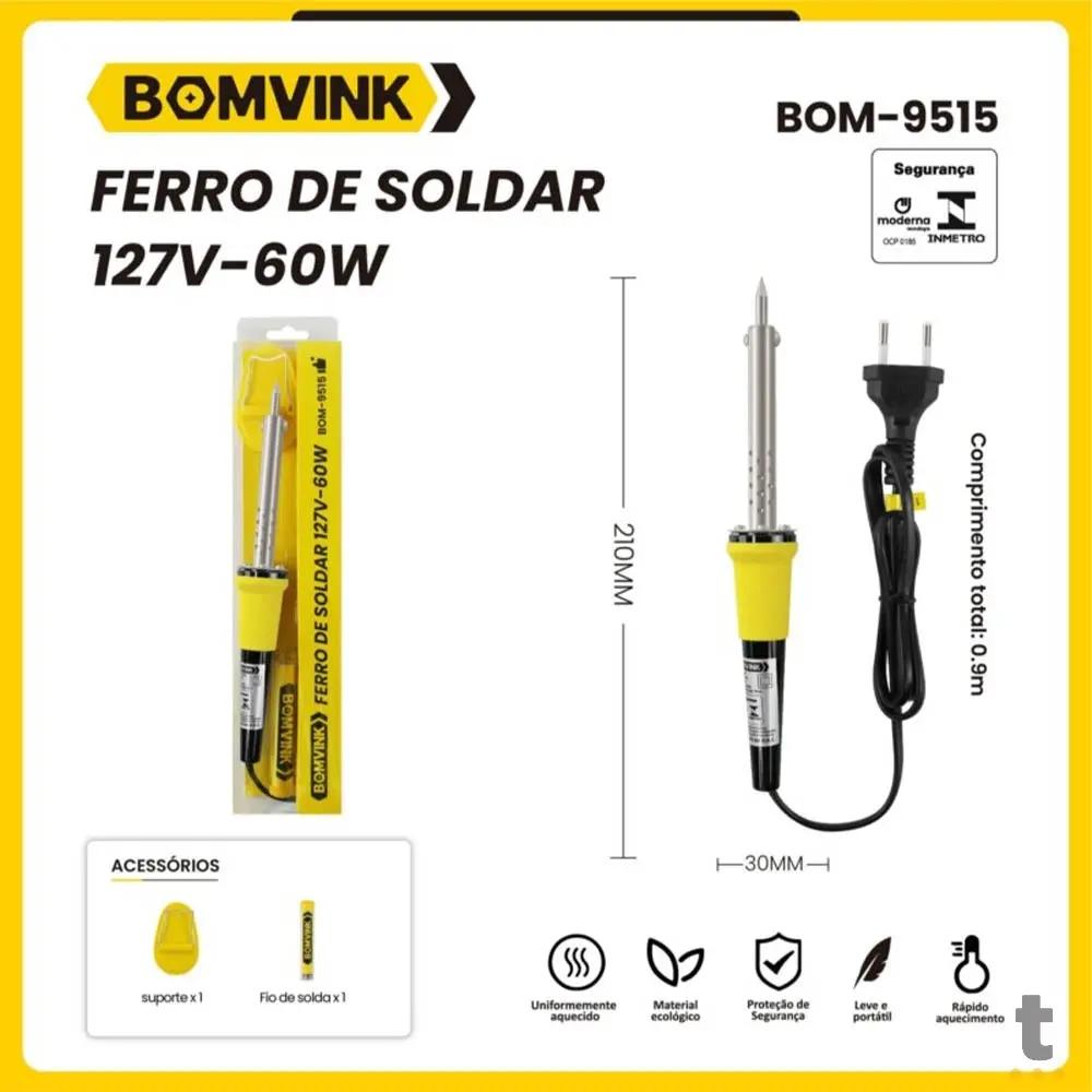 Ferro de Solda BomVink 60W 127V - BOM-9515 Truedata