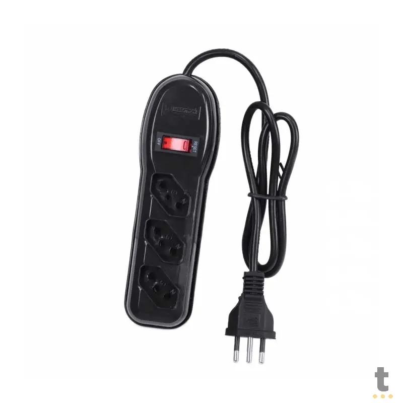 Filtro De Linha 3 Tomadas Vinik Bivolt 0,80cm Preto - 36215 Truedata