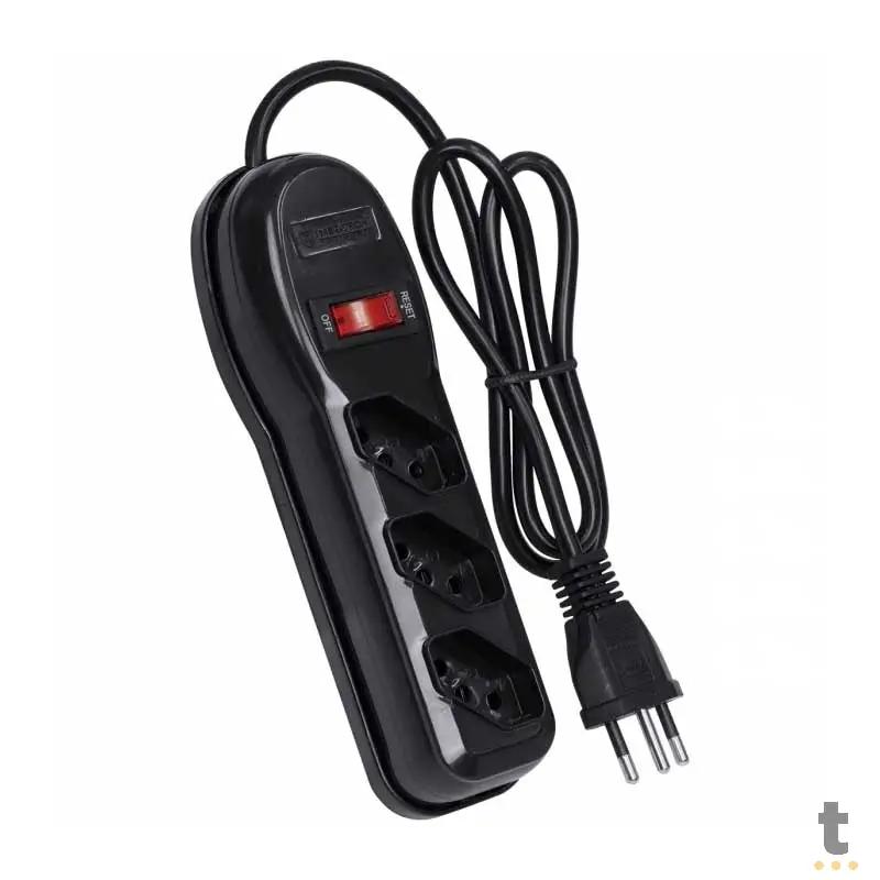 Filtro De Linha 3 Tomadas Vinik Bivolt 0,80cm Preto - 36215 Truedata