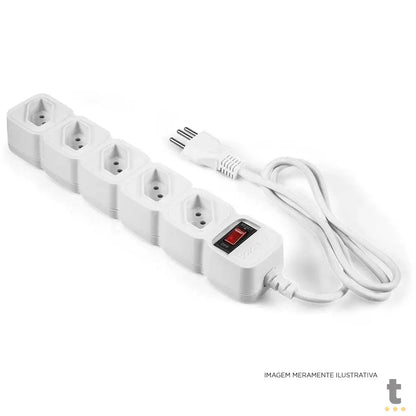 Filtro De Linha 5 Tomadas Intelbras Bivolt Chave 1,0 mt Epe 205 BR Branco - 4824200 Truedata