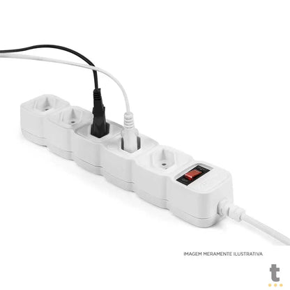 Filtro De Linha 5 Tomadas Intelbras Bivolt Chave 1,0 mt Epe 205 BR Branco - 4824200 Truedata