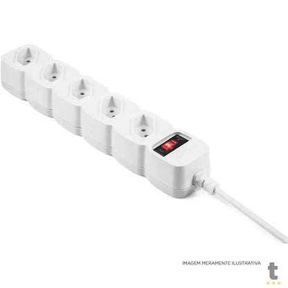 Filtro De Linha 5 Tomadas Intelbras Bivolt Chave 1,0 mt Epe 205 BR Branco - 4824200 Truedata