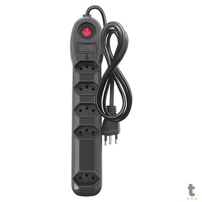 Filtro De Linha 5 Tomadas Megatron Bivolt 1m Preto - 300059 Truedata