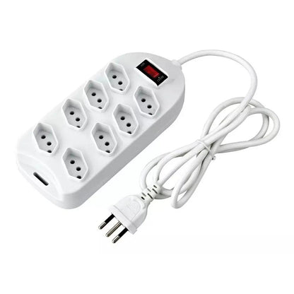 Filtro De Linha 8 Tomadas Knup 1.5Mt C/ Interruptor Branco - SL7508 Truedata