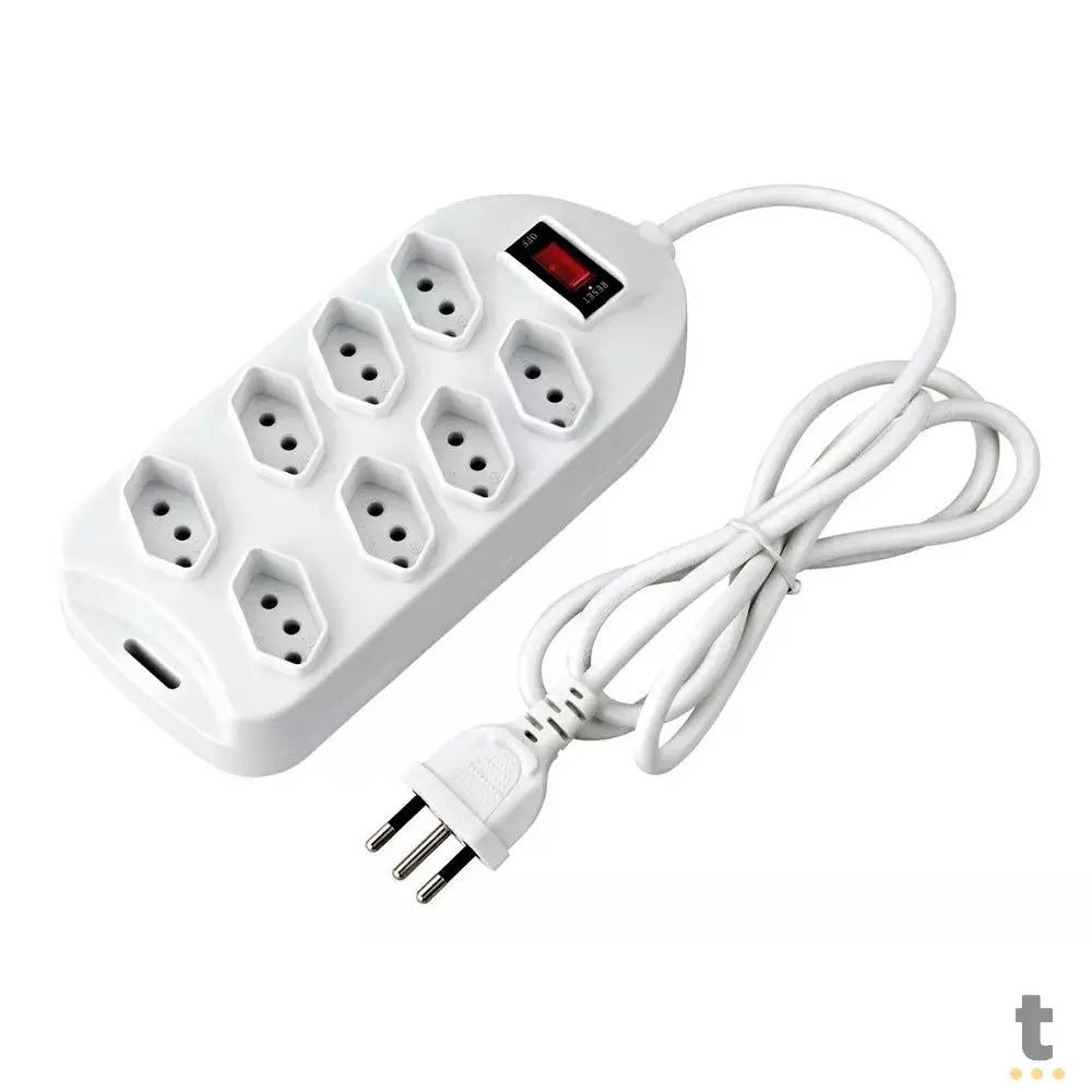 Filtro De Linha 8 Tomadas Knup 1.5Mt C/ Interruptor Branco - SL7508 Truedata