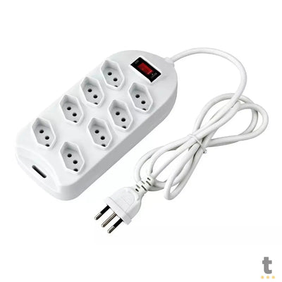 Filtro De Linha 8 Tomadas Knup 1.5Mt C/ Interruptor Branco - SL7508