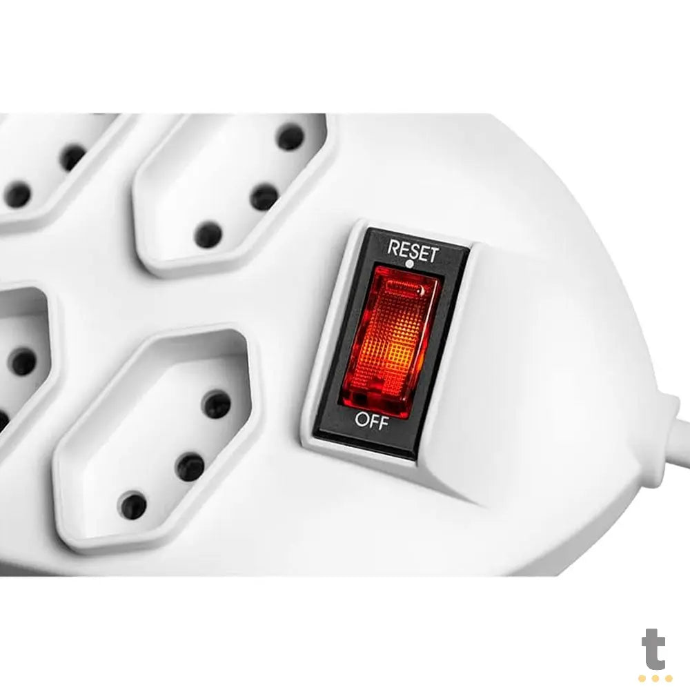 Filtro De Linha 8 Tomadas Knup 1.5Mt C/ Interruptor Branco - SL7508 Truedata