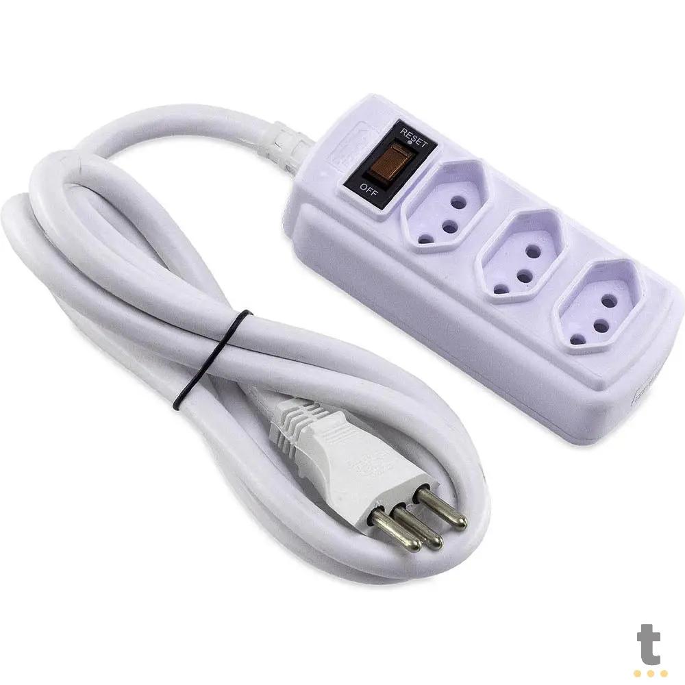 Filtro de Linha 3 Tomadas 20A 1.5mts Force Line Branco Truedata