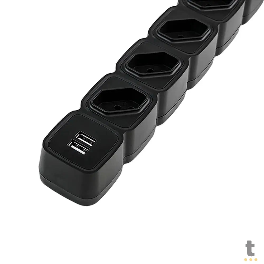 Filtro de Linha 4 Tomadas Intelbras C/ 2 Usb Preto EPE 204 - 4824205 Truedata