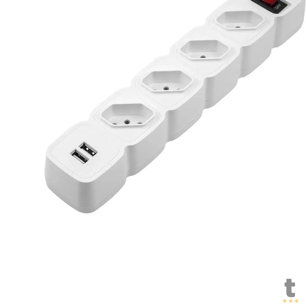 Filtro de Linha Protetor Eletronico 4 Tomadas Intelbras C/ 2 Usb Branco EPE 204 - 4824204 Truedata