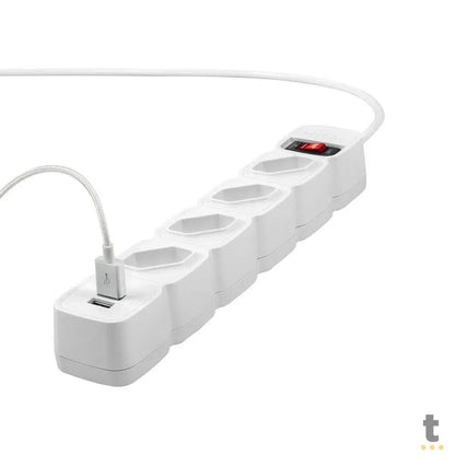 Filtro de Linha Protetor Eletronico 4 Tomadas Intelbras C/ 2 Usb Branco EPE 204 - 4824204 Truedata