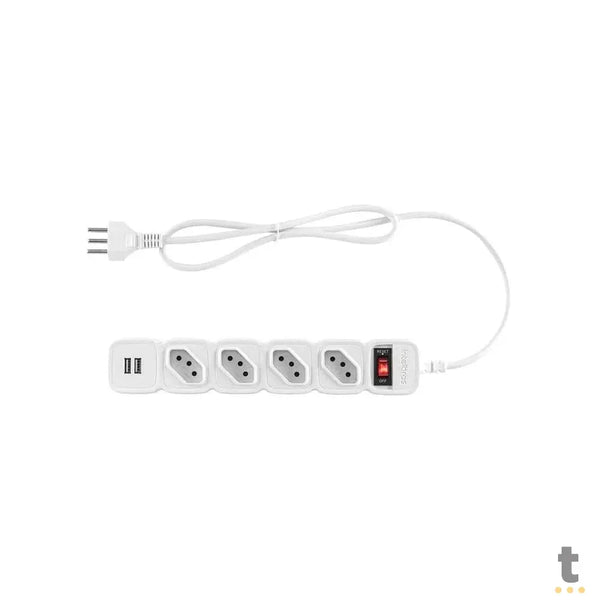 Filtro de Linha Protetor Eletronico 4 Tomadas Intelbras C/ 2 Usb Branco EPE 204 - 4824204