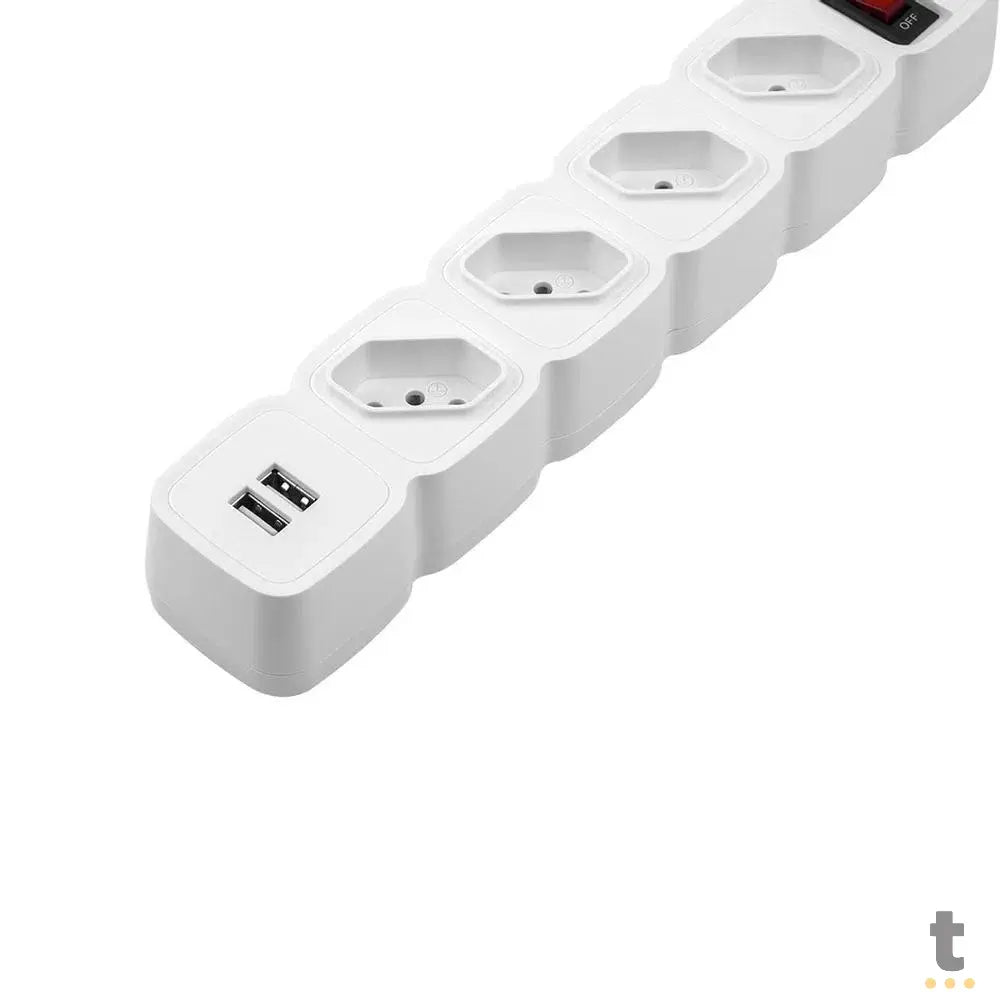 Filtro de Linha Protetor Eletronico 4 Tomadas Intelbras C/ 2 Usb Branco EPE 204 - 4824204 Truedata