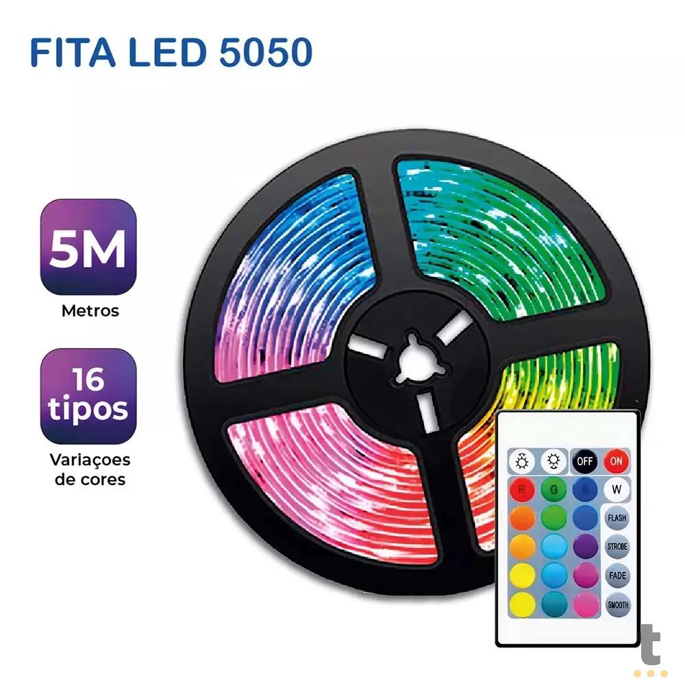 Fita Led RGB Leon GTS 16 Cores C/ Controle Remoto 5m - LEON-LA69 Truedata