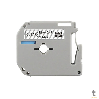 Fita Para Etiquetadora Brother Labelpros MK131 12mm x 8M Transparente / Preto - Compativel