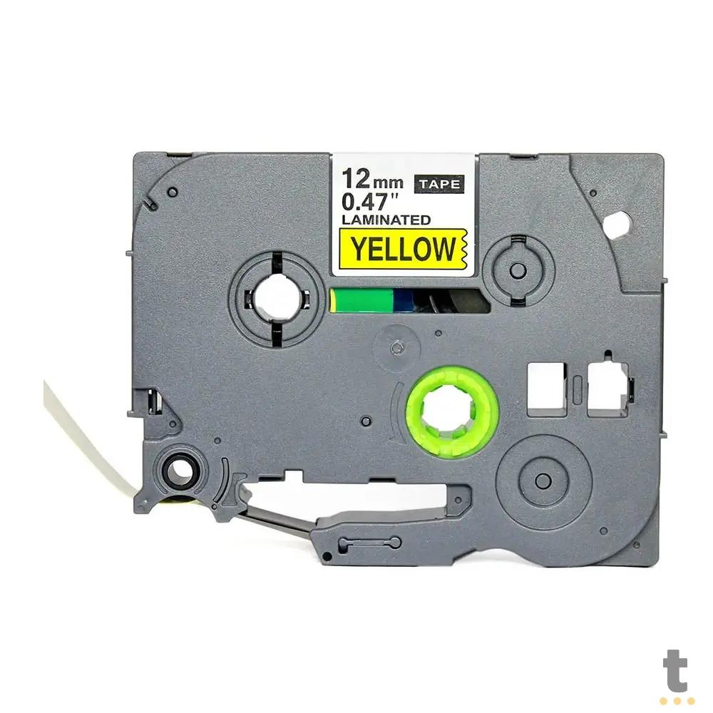 Fita Para Etiquetadora Brother Labelpros TZE-631 Amarela / Preta - Compativel Truedata