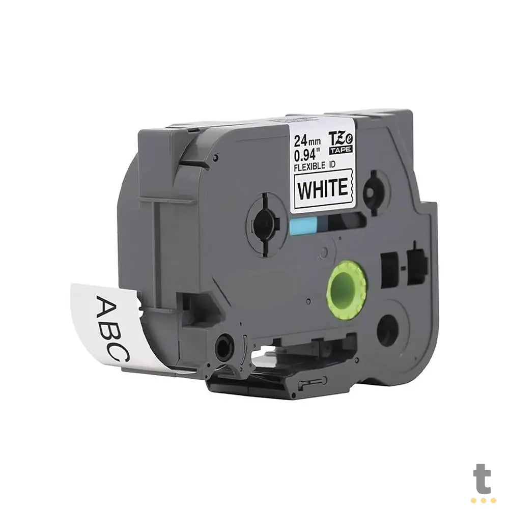 Fita Para Etiquetadora Brother Labelpros TZE-FX251 24mm Preto / Branco Truedata