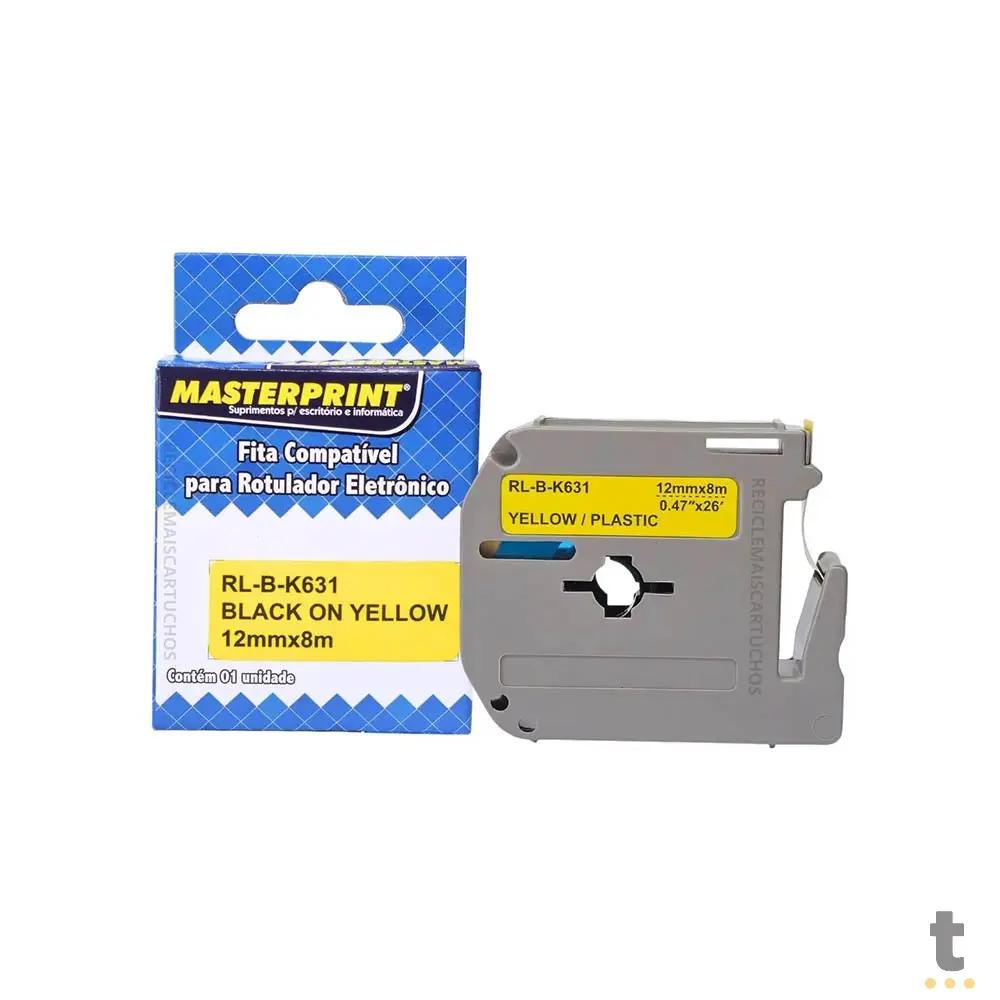 Fita Para Etiquetadora Brother M-K631 Amarela / Preta - Compativel Truedata