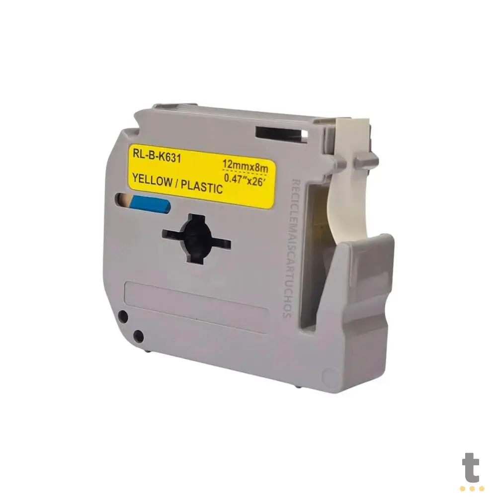 Fita Para Etiquetadora Brother M-K631 Amarela / Preta - Compativel Truedata