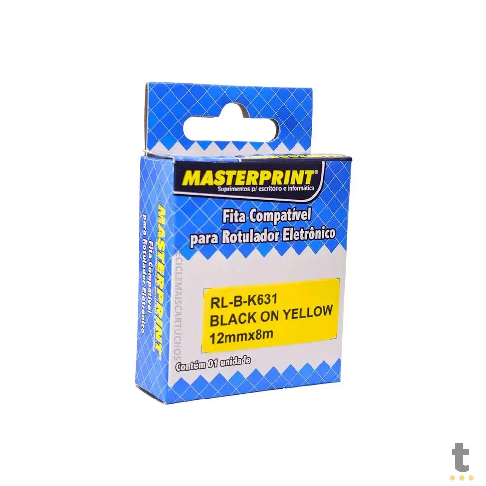 Fita Para Etiquetadora Brother M-K631 Amarela / Preta - Compativel Truedata