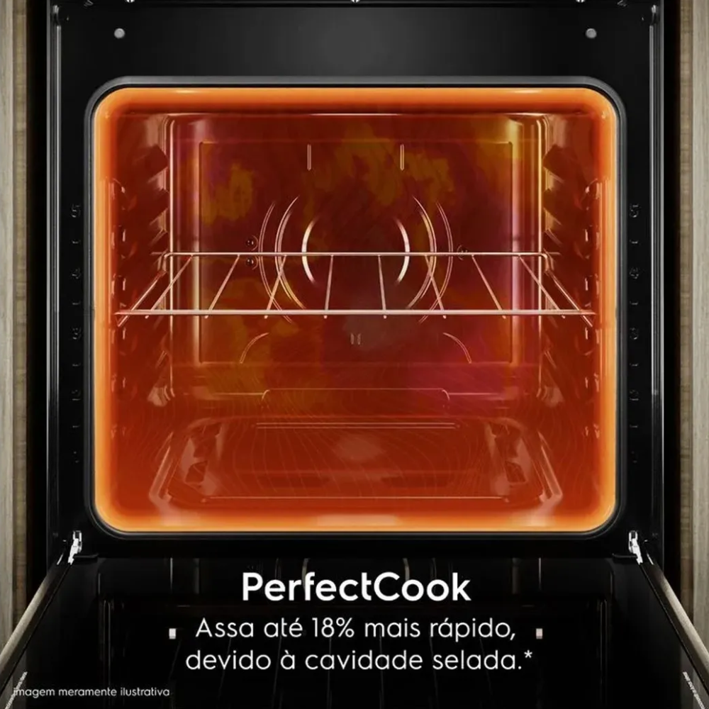 Fogão 5 Bocas Efficient com Mesa Inox, PerfectCook e VaporBake FE5IC 127V Cinza - Electrolux