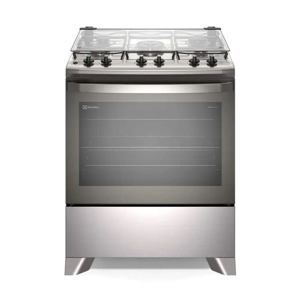 Fogão 5 Bocas Efficient com Mesa Inox, PerfectCook e VaporBake FE5IC 127V Cinza - Electrolux